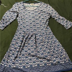 Max Studio Floral Blue and White Dress